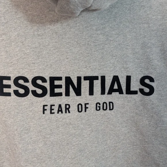 ESSENTIALS Fear Of God Fleece Cropped Hoodie Pullover Sweatshirt - Picture 8 of 10